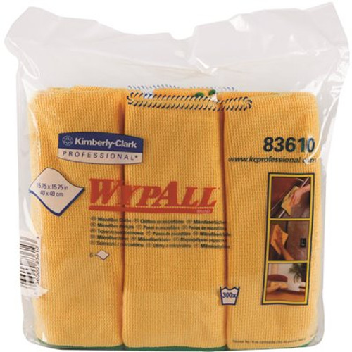 WypAll 15.75 in. x 15.75 in. Gold Reusable Microfiber Cloths (4-Packs/Case, 6 Wipes/Container, 24/Case)