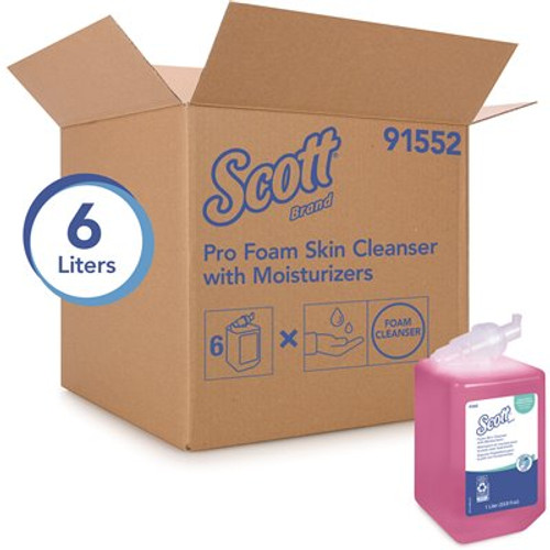 Scott Pro 1 l Floral Scent Liquid Hand Soap with Moisturizers, Pink (6 Bottles/Case)