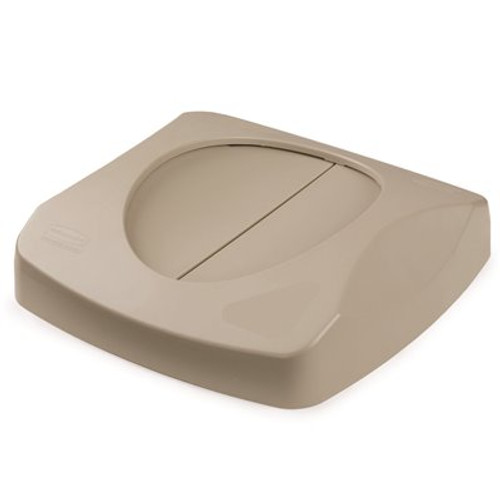 Rubbermaid Commercial Products Untouchable Beige Swing Top Lid for 23 Gal. Untouchable Square Containers
