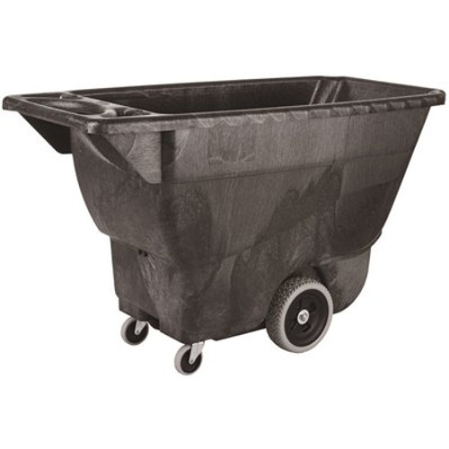 Rubbermaid Commercial Products 1/2 cu. yd. Capacity Black Structural Foam Utility Duty Tilt Truck