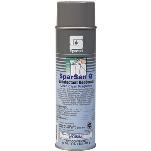 SPARTAN CHEMICAL COMPANY SparSan Q 17oz. Aerosol Can Linen Clean Scent Disinfectant Deodorant