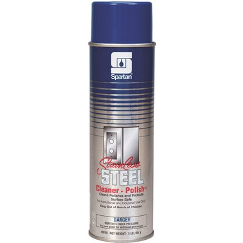 Spartan Chemical Co. 16oz. Aerosol Can Lemon Scent Stainless Steel Cleaner - Polish