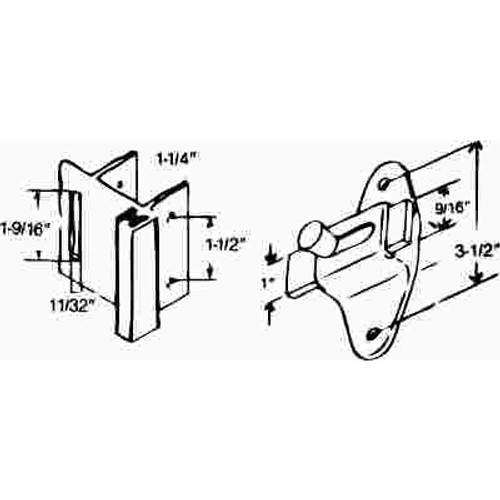 STRYBUC INDUSTRIES Slide Latch and Bumber Keeper Set for Laminate Door with Screws