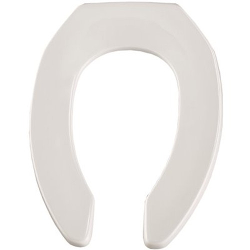 BEMIS Never Loosens Elongated Open Front Commercial Plastic Toilet Seat in White