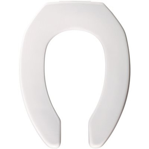BEMIS Medic-Aid Elongated Open Front less Cover Plastic Toilet Seat in White Never Loosens and 3 Inch Elevation