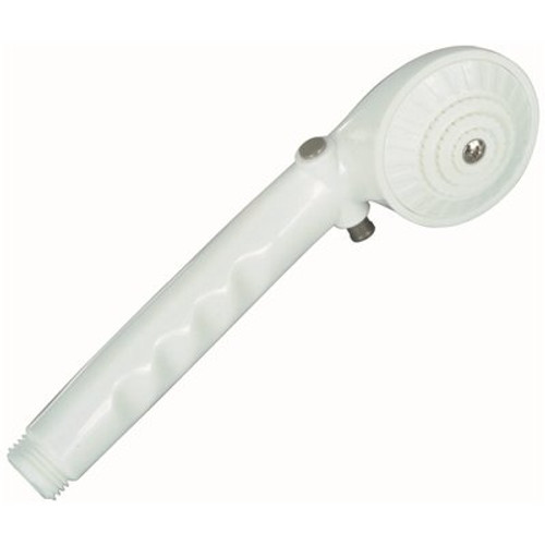 ProPlus 1-Spray 3 in. Single Wall Mount Handheld Shower Head in White