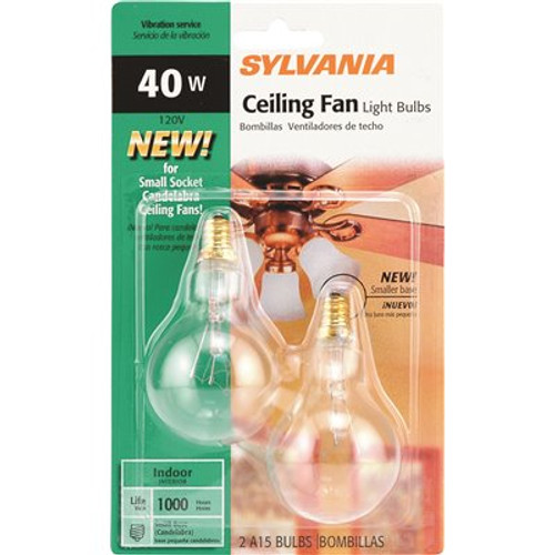 Sylvania 40-Watt A15 CND STD Incandescent Clear Light Bulb (2-Pack)