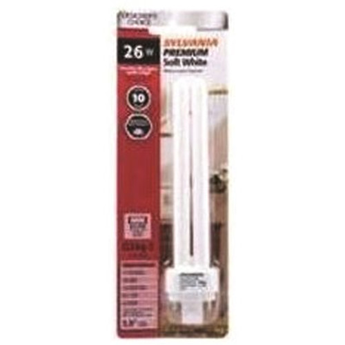 Sylvania SYLVANIA DULUX D/E ECOLOGIC COMPACT FLUORESCENT LAMP, T4, DUAL TUBE, 26 WATTS, 2700K, 82 CRI, G24Q-3 BASE