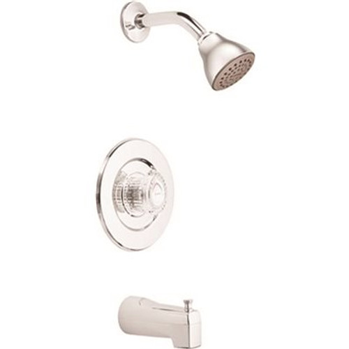 MOEN Chateau 1-Handle Wall Mount Tub and Shower Trim Kit in Chrome (Valve Not Included)