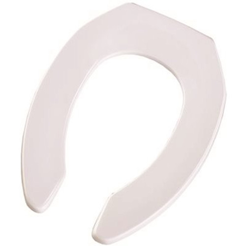 BEMIS Commercial Elongated Open Front Plastic Toilet Seat in White