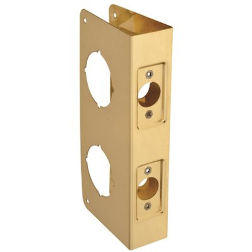 Don-Jo Mfg DON-JO WRAP-AROUND, LOCKSET AND DEADLOCK PLATE, 9 IN., BRASS, 2-3/8 IN. BACK SET