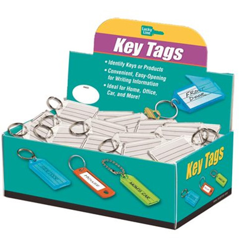 Lucky Line Products Key Tag with Split Ring Clear (100 per Box)