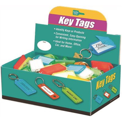 Lucky Line Products I.D. Key Tag Counter Display Assorted Colors (100 per Box)