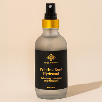 Rose hydrosol in glass spray bottle