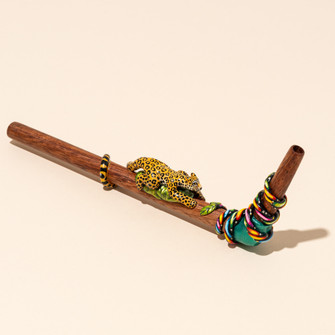 Animal Totem Jaguar tepi applicator for ceremonial hapé use
