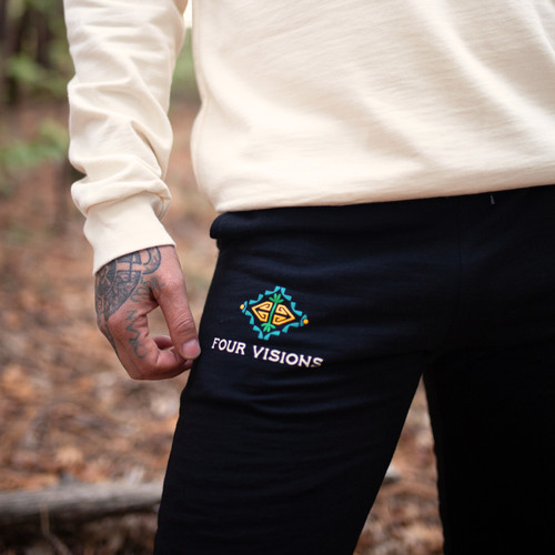 Man wearing organic fleece sweatpants