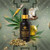 CBD Serenity Drops tincture collage with hemp plant, full dropper, crystal, and liquid CBD drops