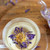 Blue lotus flower in glass tea cup
