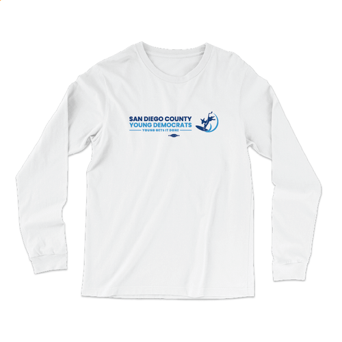 San Diego County Young Democrats (White Long-Sleeve Tee)