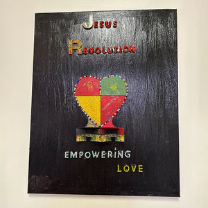 Jesus Revolution - Empowering Love - Red on Black Wall Art