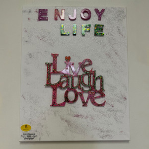 Live, Laugh, Love - Enjoy Life in Pink and Green Wall Art