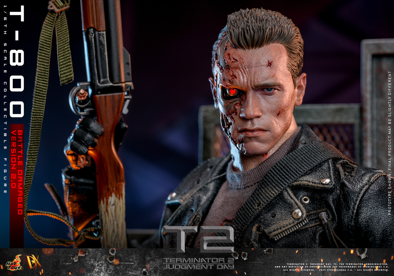 Hot Toys DX46 T-800 (Battle Damaged Version 2.0) 1/6 Figure In Stock