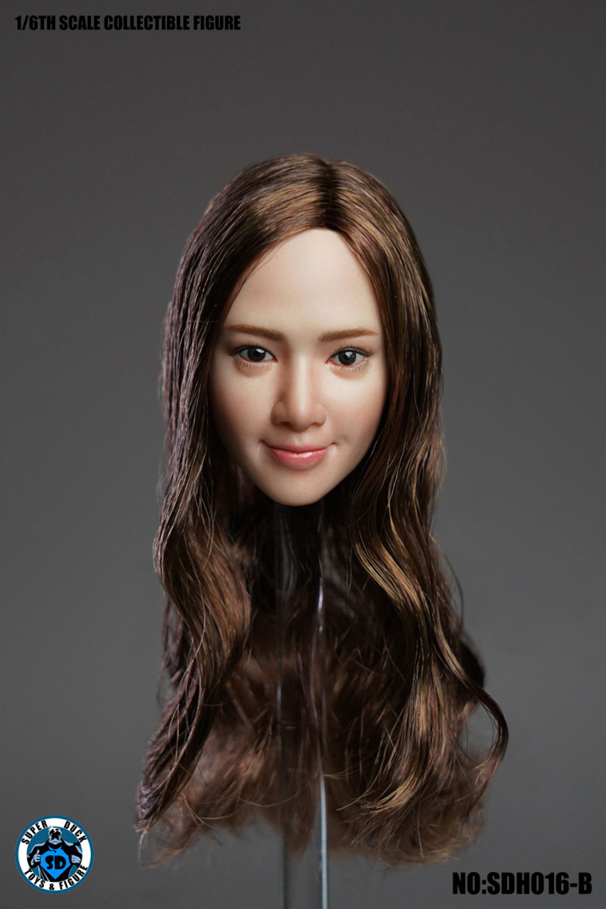 SUPER DUCK SDH016 Girl Head Tan Skintone Sculpt 1/6 Scale