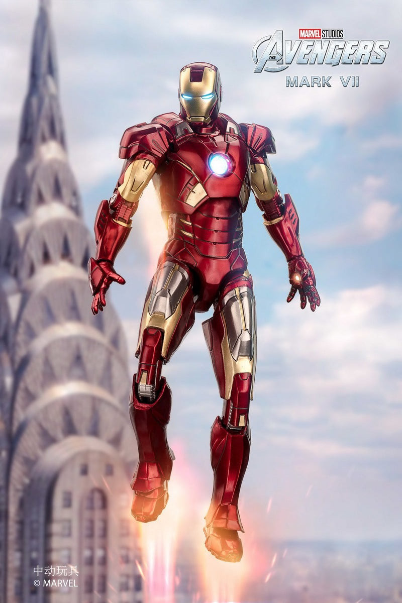 ZD Toys Iron Man Mark VII Avengers 1/10 Action Figure LED Light Up