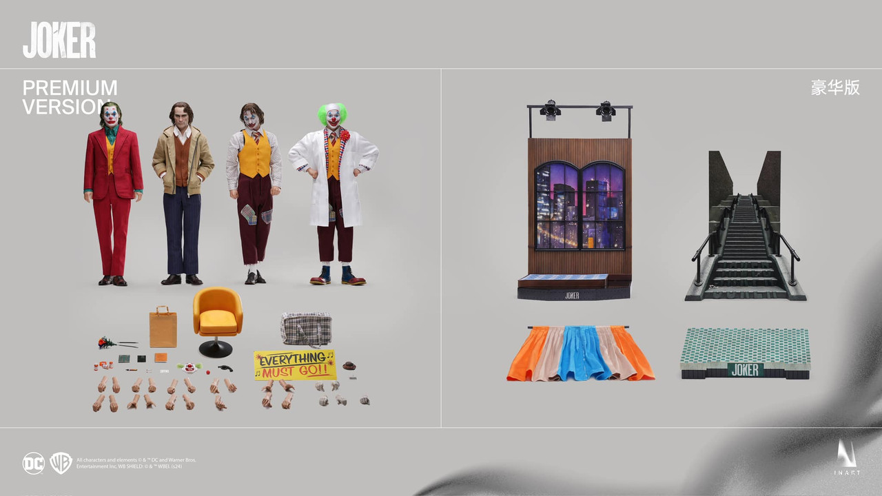 InArt Joker 2019 Joaquin Phoenix 4-Pack Premium Version 1/6 Scale