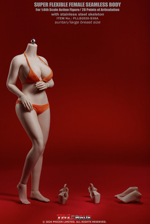 TBLeague S39A 1/6 Suntan Skin female seamless body with metal skeleton