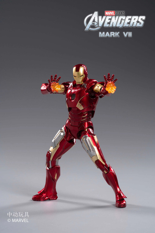 ZD Toys Iron Man Mark VII Avengers 1/10 Action Figure LED Light Up Version