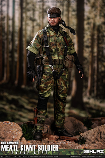 リアルアクションヒーローズSNAKE (CAMOUFLAGE Ver.) Ekuaz Studio EKS011 Snake Boss ERDL Camo Ver 1/6 Figure