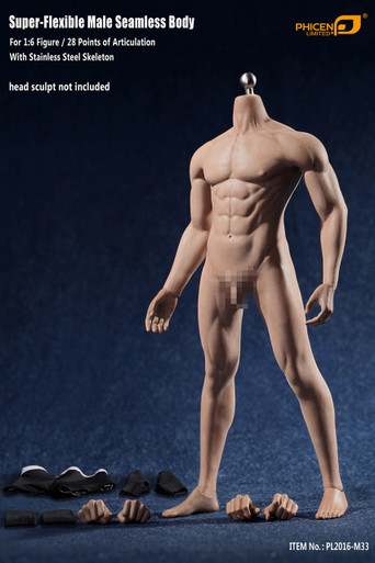 Tbleague Phicen M33 1/6 Super flexible Male Seamless Body with Stainless  Steel Skeleton