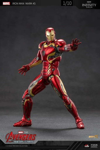 Figurine ZD Toys Iron Man MK26 Marvel Avengers 1/10 (18 Cm) - Neuf, Produit Officiel Disney