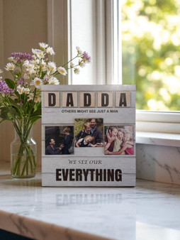 3D Personalised Father's Day Photo Block with Raised Letters