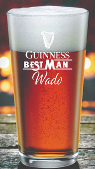 Personalised Engraved Groomsmen Pint Glass – Wedding Gift