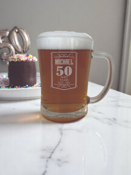 Personalised Engraved Birthday Classic Beer Mug/Beer Tankard