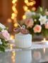 Personalised Scented Candle in Ribbed Carousel Glass Jar with Engraved Acrylic Round Gift Tag