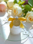 Personalised Scented Candle in Ribbed Carousel Glass Jar with Engraved Acrylic Round Gift Tag