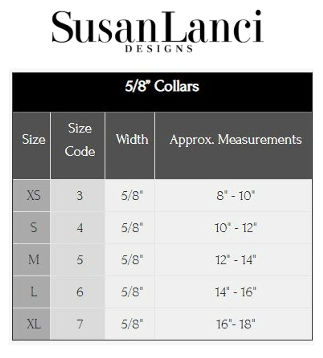 susan-lanci-5-8-width-collars-sizing-chart-and-video