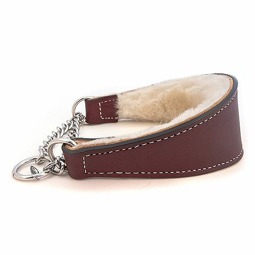 Martingale Leather Dog Collar Shearling Lined PupRwear