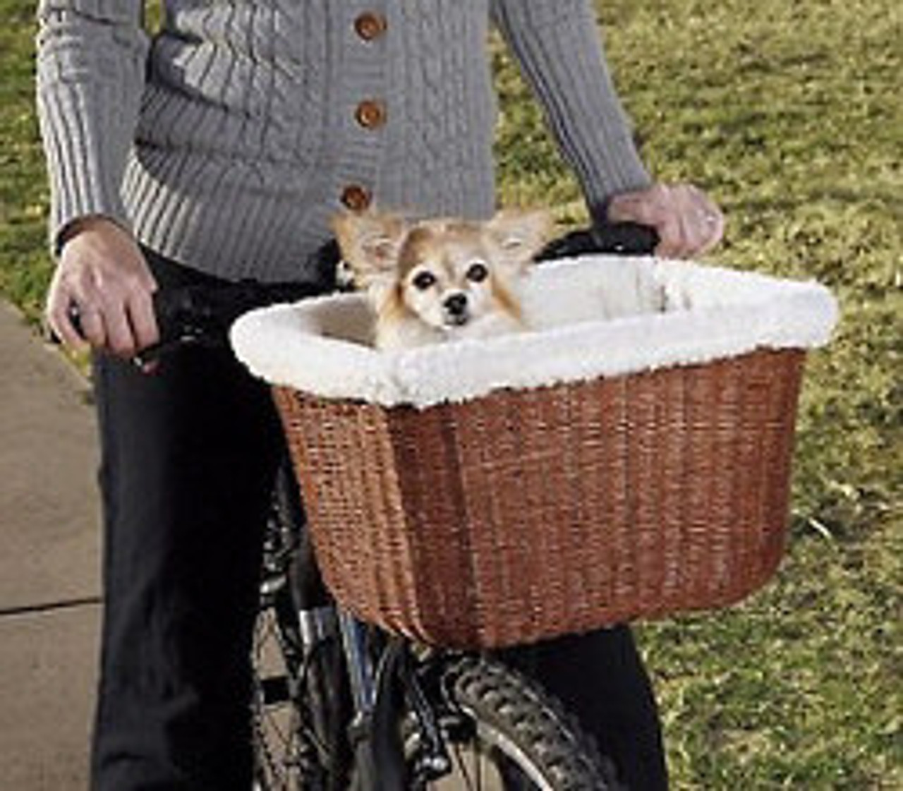 wicker dog basket for bike