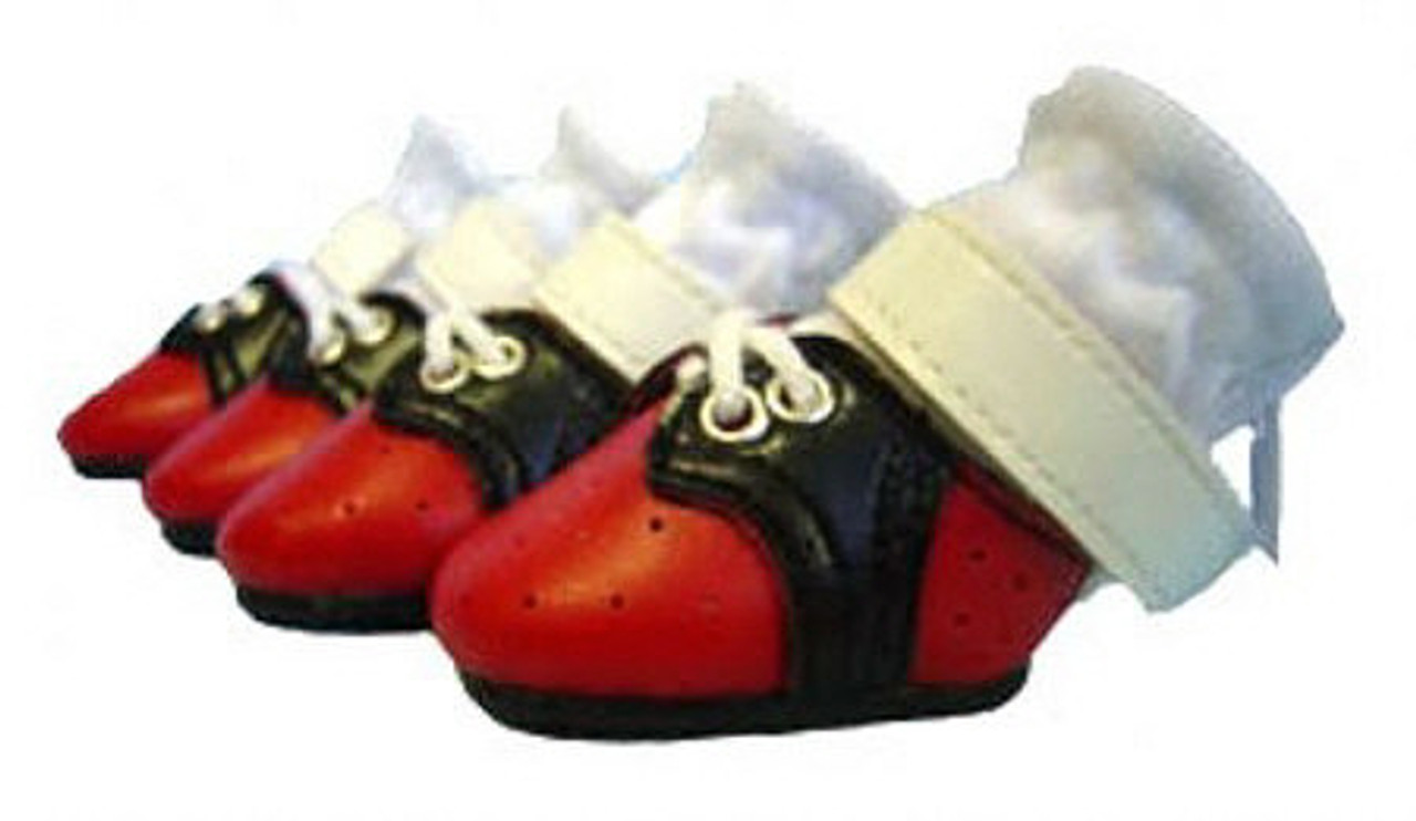 Red Saddle Dog Shoes, Non-Slip Soles 