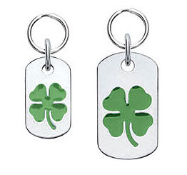 four leaf clover dog tag