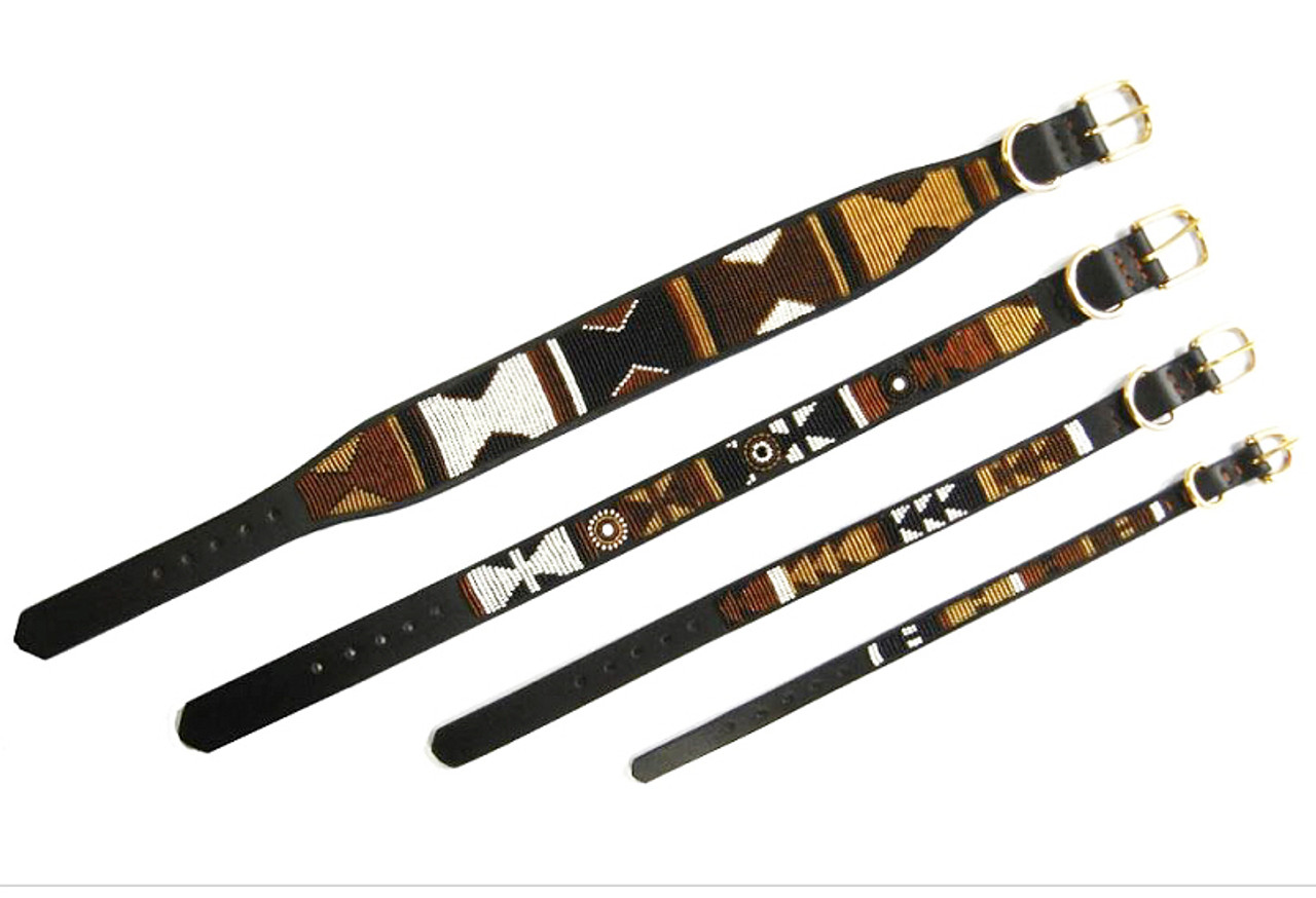 Brown Earth African Beaded Dog Collar & Leash Collection | Kenyan at PupRwear | GW Little