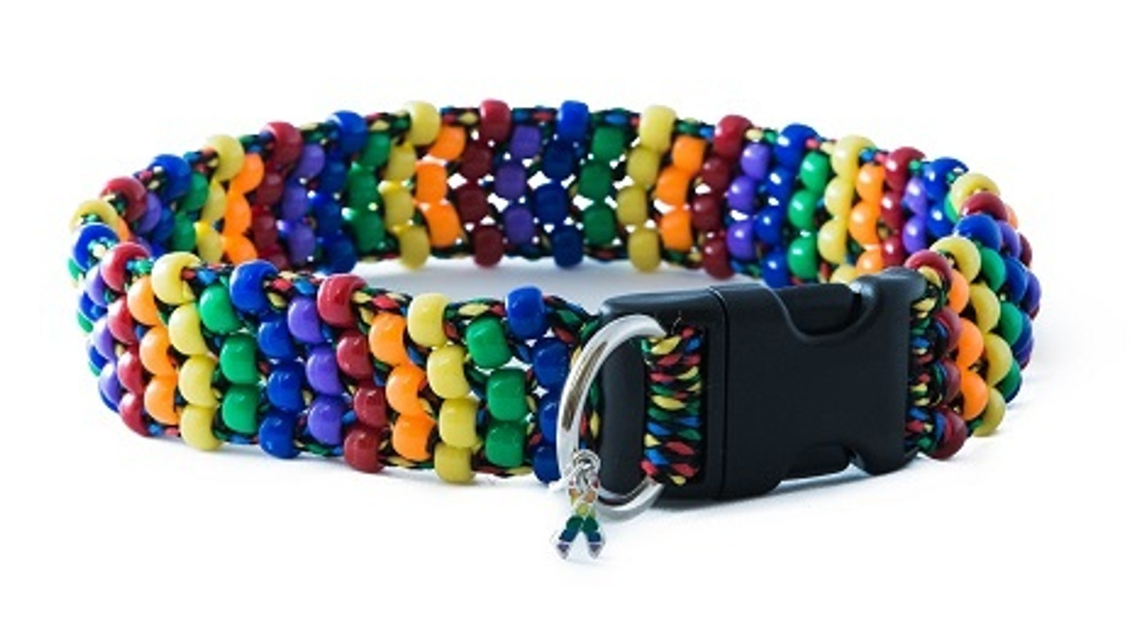 Rainbow Beaded Dog Collar Puprwear Gw Little