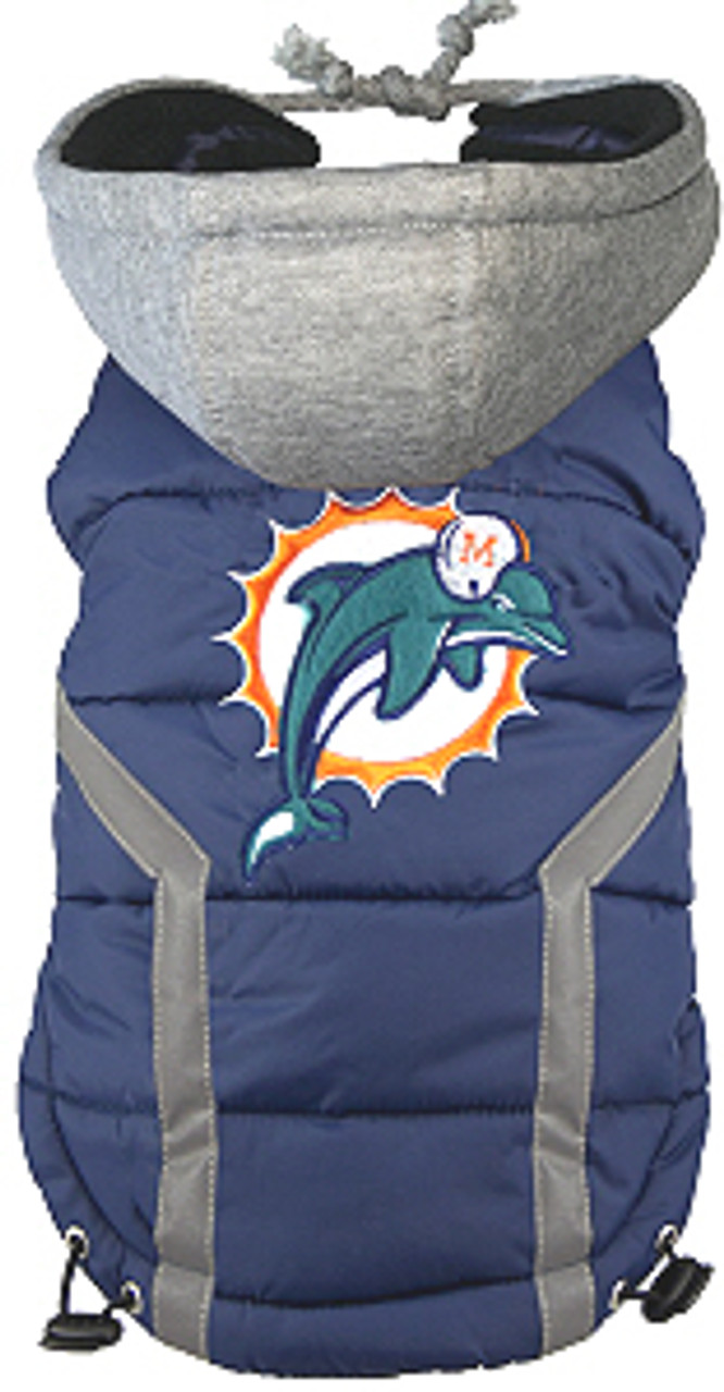 NFL Miami Dolphins Licensed Dog Puffer Vest Coat - S - 3X