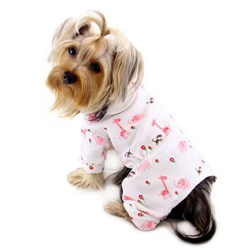 Pink Giraffe Monkeys Cotton Knit Dog Pajamas Klippo