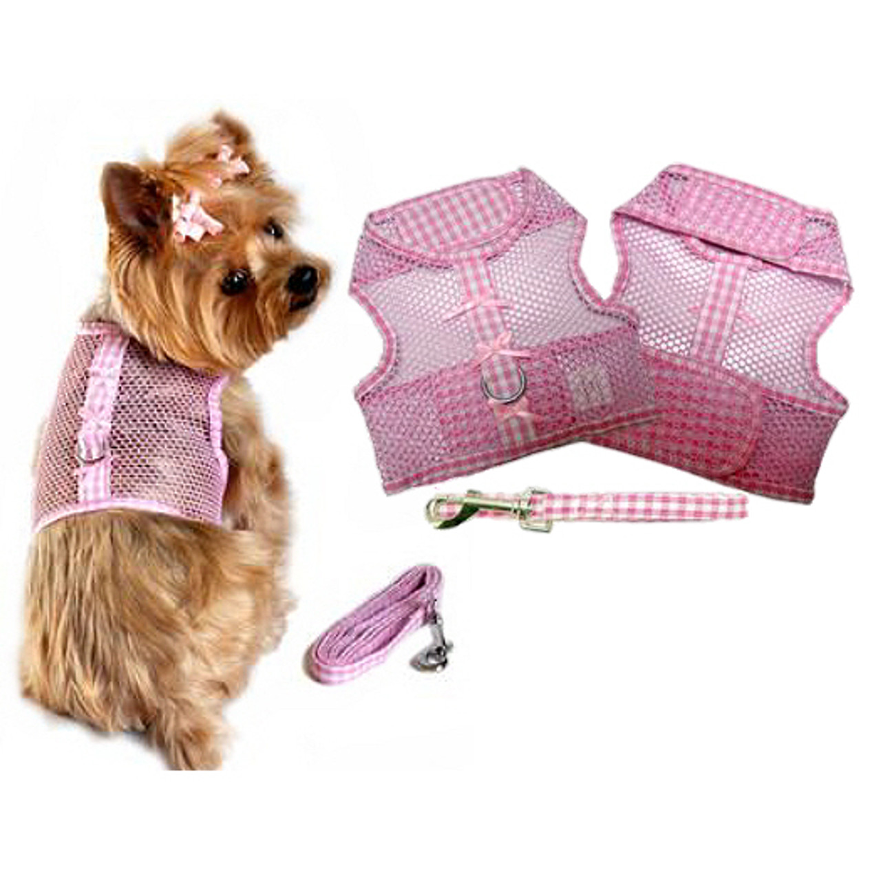 Pink Gingham and Bows Cool Mesh Netted 