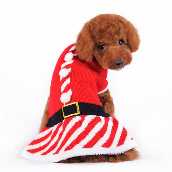 Santa Girl Dog Sweater Dress | Dogo Pet 